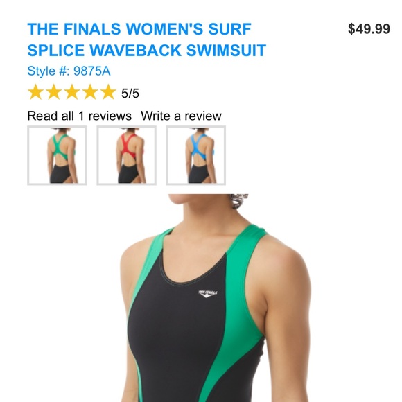 NWT The Finals SZ 32 XS Surf Splice Racerback Swimsuit - Picture 6 of 6